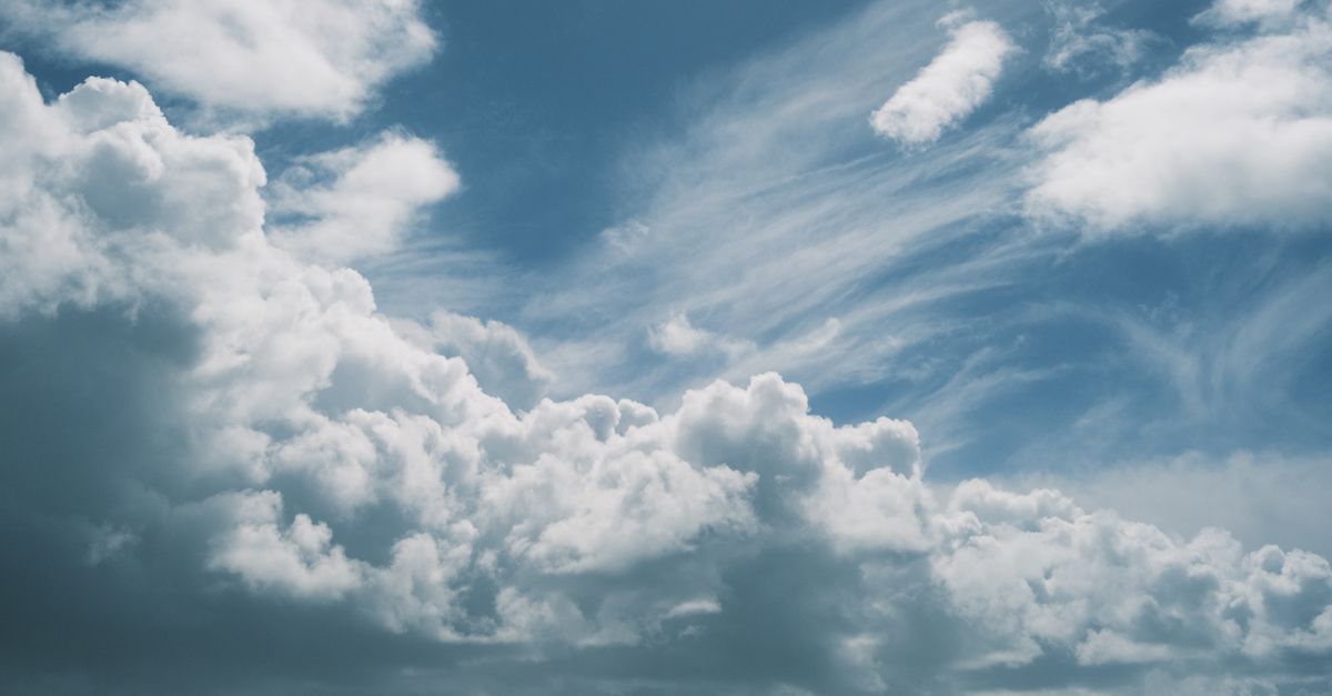 Moody sky with cumulus and cirrus clouds over Arcozelo, showcasing natural beauty.