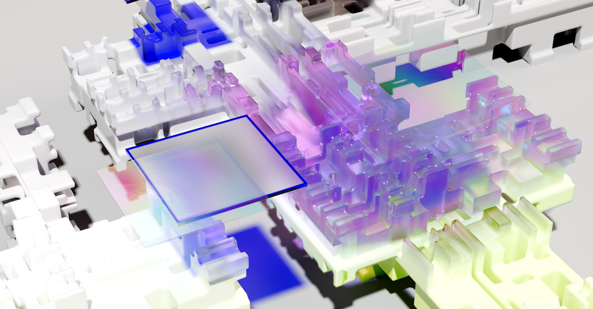 Vibrant abstract 3D artwork with geometric patterns and colorful hues.