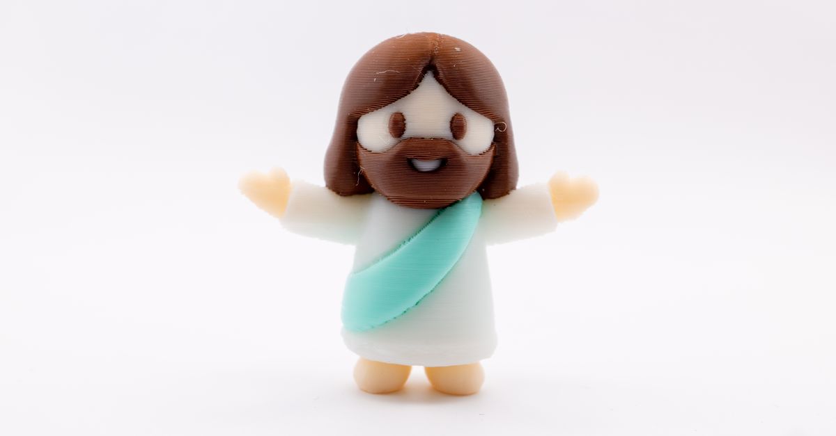 Adorable 3D printed toy figure with a charming expression and cartoon style design.