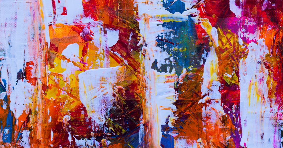 Dynamic abstract painting with bold colors and textures, perfect for modern decor.