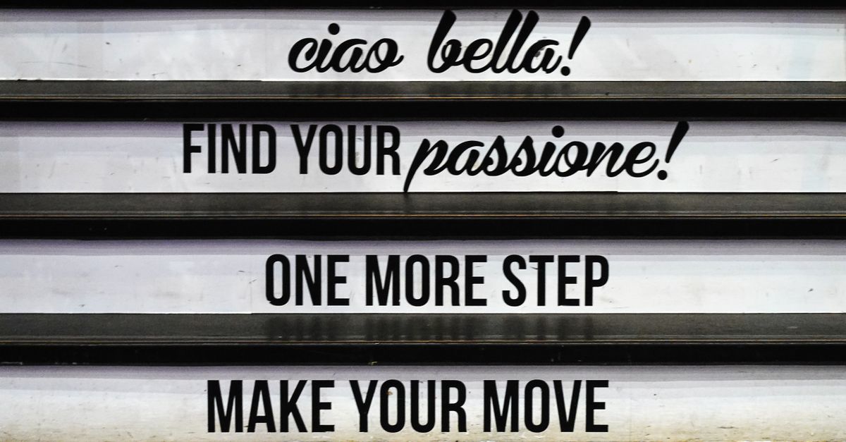Inspirational messages displayed on stairs, encouraging motivation and positivity.
